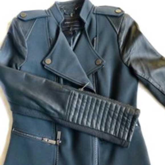 NEW MOTO Jacket, BCBGMAXAZRIA Loden Green - Picture 1 of 16